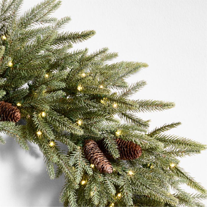 Faux Frosted Pre-Lit LED Norway Spruce Wreath 30" - image 2 of 9