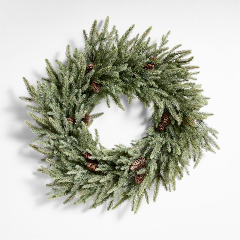 Faux Frosted Pre-Lit LED Norway Spruce Wreath 30" - image 4 of 9