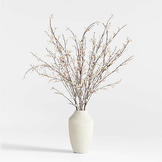Faux Frosted White Berry Holiday Stem 45"