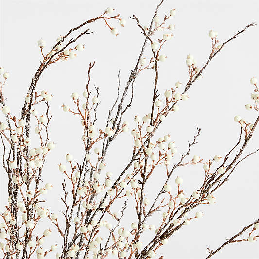 Faux Frosted White Berry Stem 45"