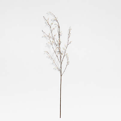 Faux Frosted White Berry Stem 45"