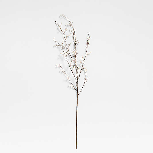 Faux Frosted White Berry Stem 45"