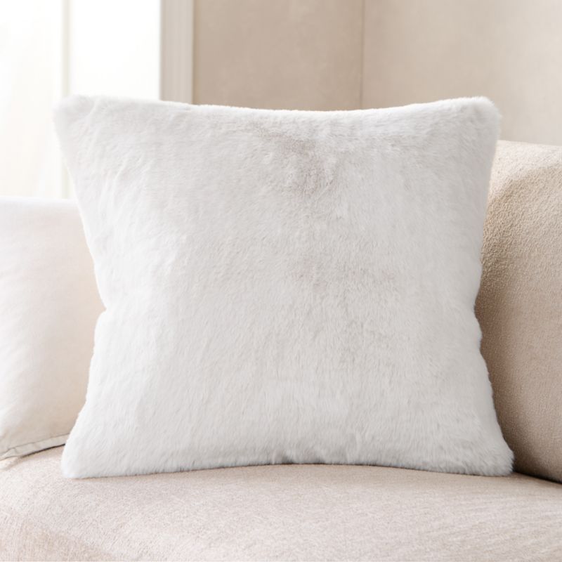 Viewing product image Ivory 23"x23" Faux Fur Throw Pillow with Feather Insert - image 1 of 6