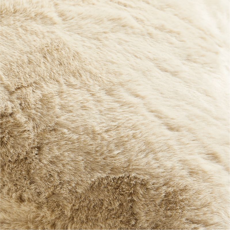 Ginger Beige Faux Fur 23"x23" Throw Pillow with Feather Insert - image 2 of 7