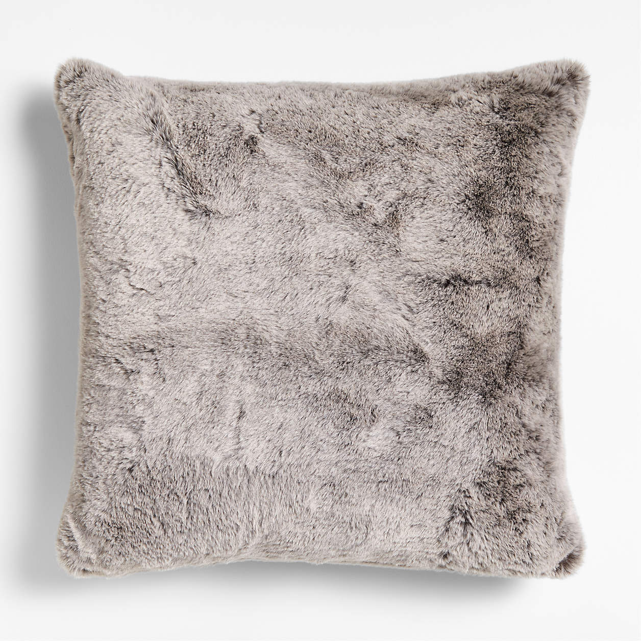 Grey/Blush 23"x23" Faux Fur Throw Pillow with DownAlternative Insert