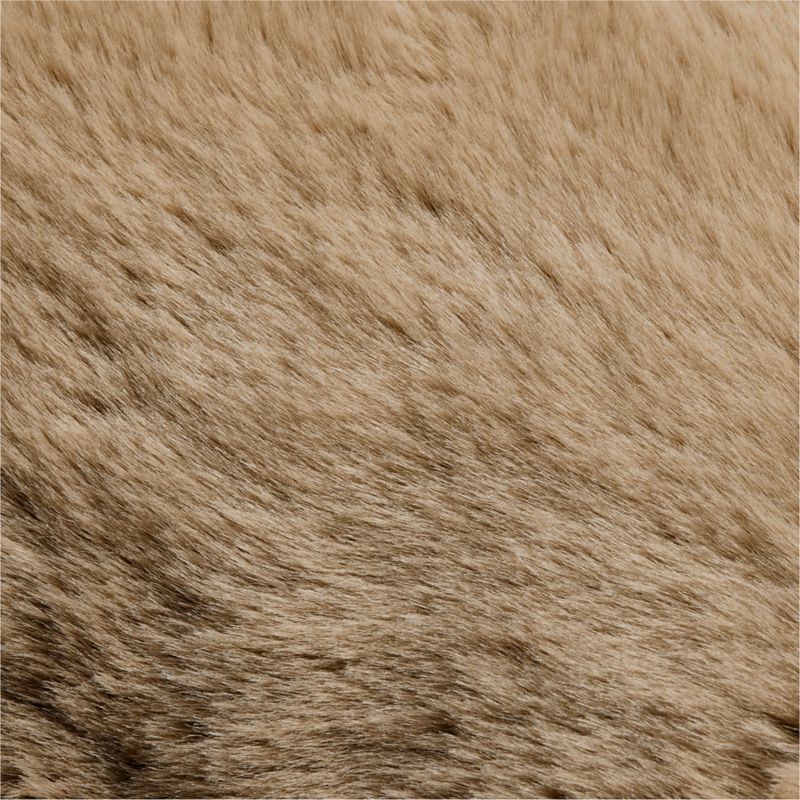 Sierra Tan Faux Fur 23"x23" Throw Pillow with Feather Insert - image 3 of 7