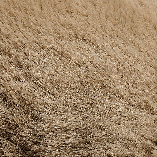 Sierra Tan Faux Fur 23"x23" Throw Pillow Cover