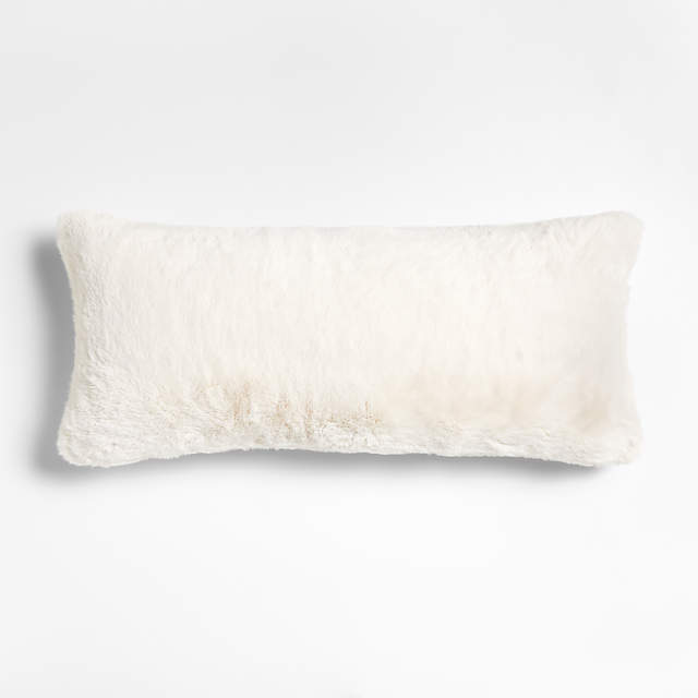 IVORY FUR LUMBAR PILLOW