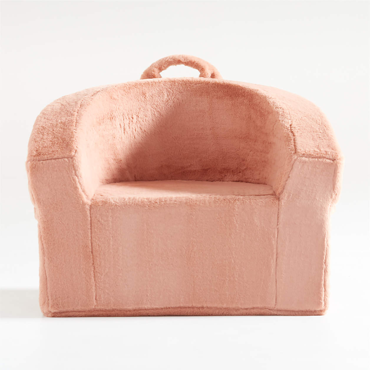 Large Terracotta Pink Faux Fur Kids Lounge Barrel Chair Cover Crate & Kids