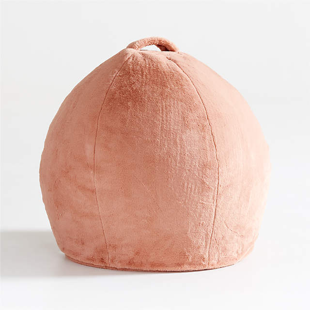 Terracotta Pink Faux Fur Kids Bean Bag Chair Reviews Crate Kids