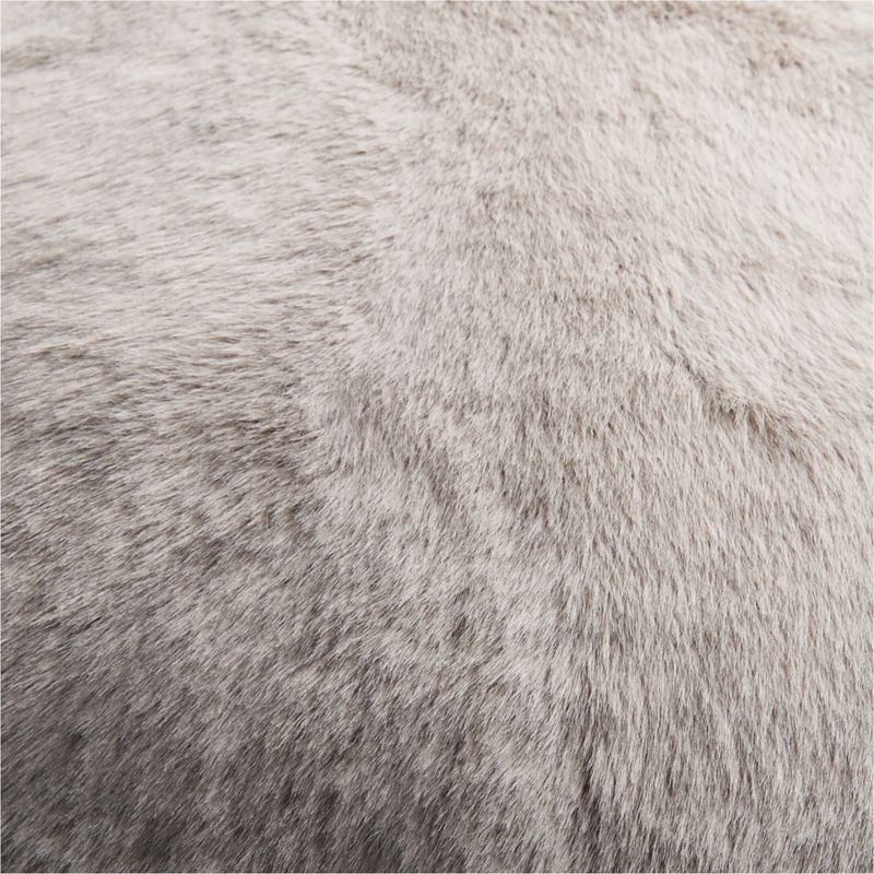 Glacial Grey Faux Fur 23"x23" Throw Pillow Cover