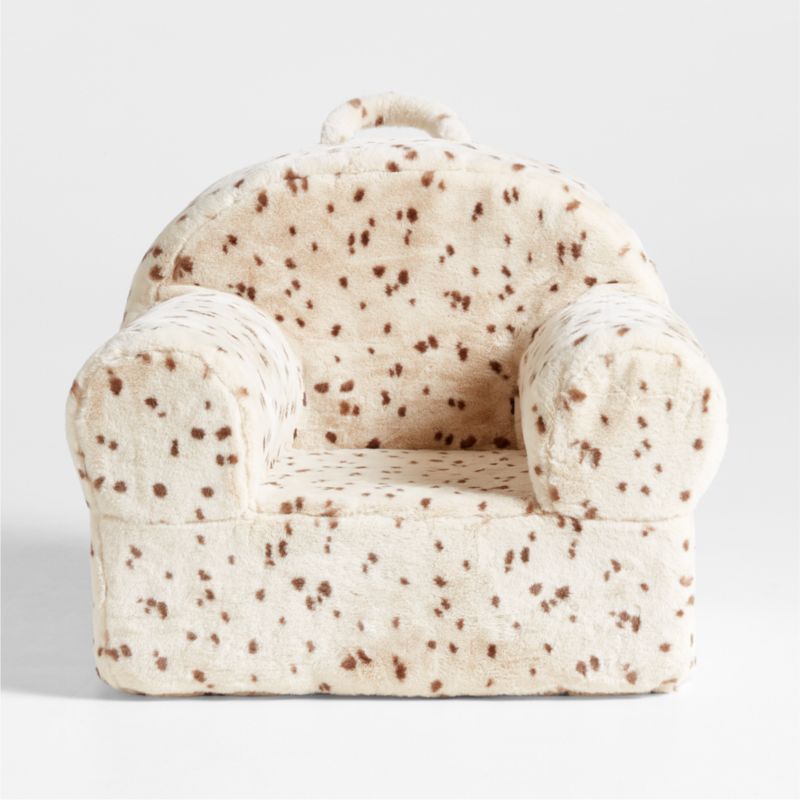 Large Light Brown Leopard Print Faux Fur Kids Lounge Nod Chair Cover - image 0 of 3