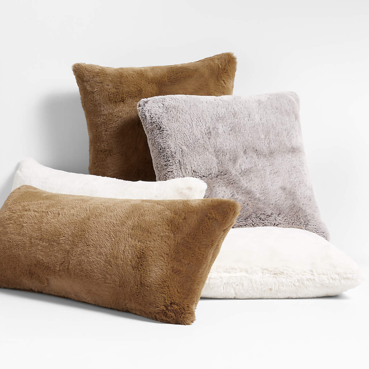 Tan faux fur discount pillow