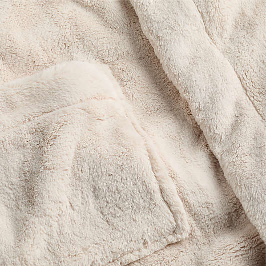 Small/Medium Plush Faux Fur Calm Beige Bath Robe