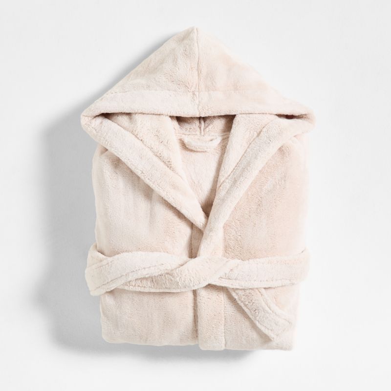 Small/Medium Plush Faux Fur Calm Beige Bath Robe - image 5 of 8