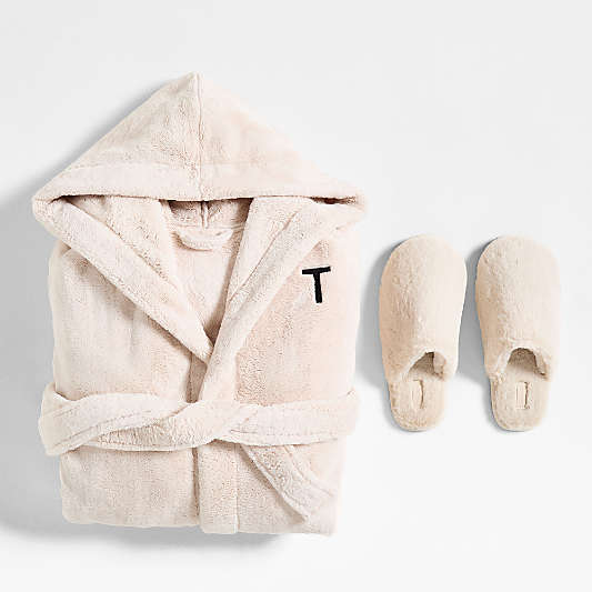 Plush Faux Fur Calm Beige Bath Robe