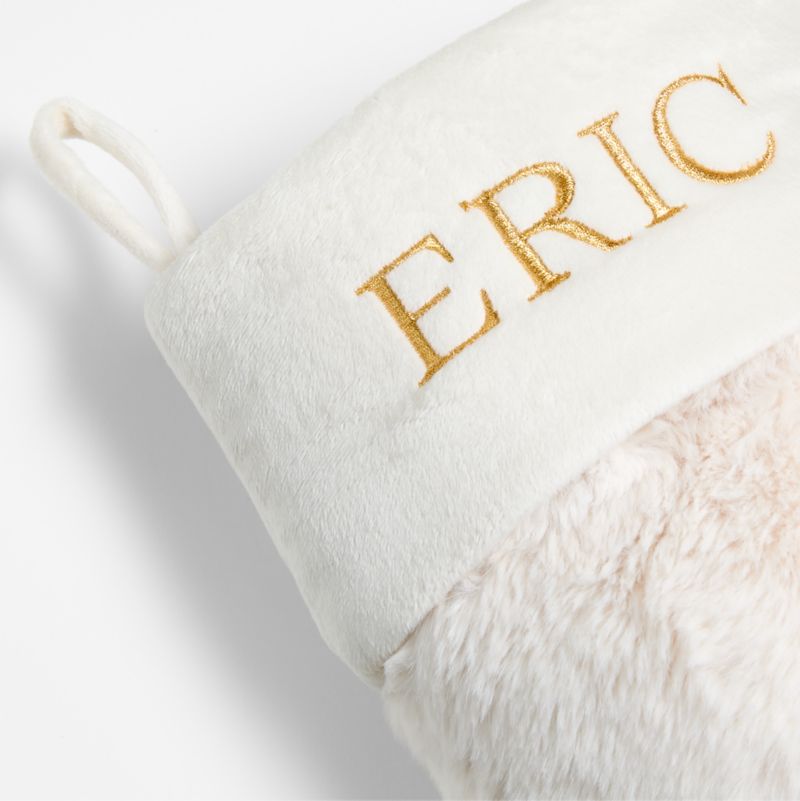 Warm White Faux Fur Christmas Stocking