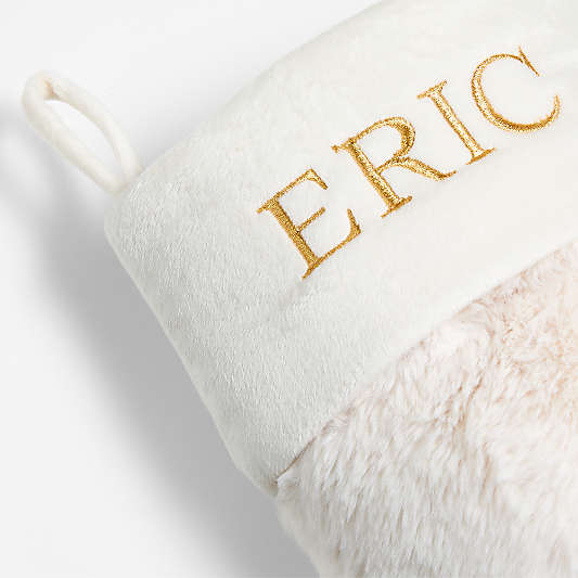 Warm White Faux Fur Christmas Stocking