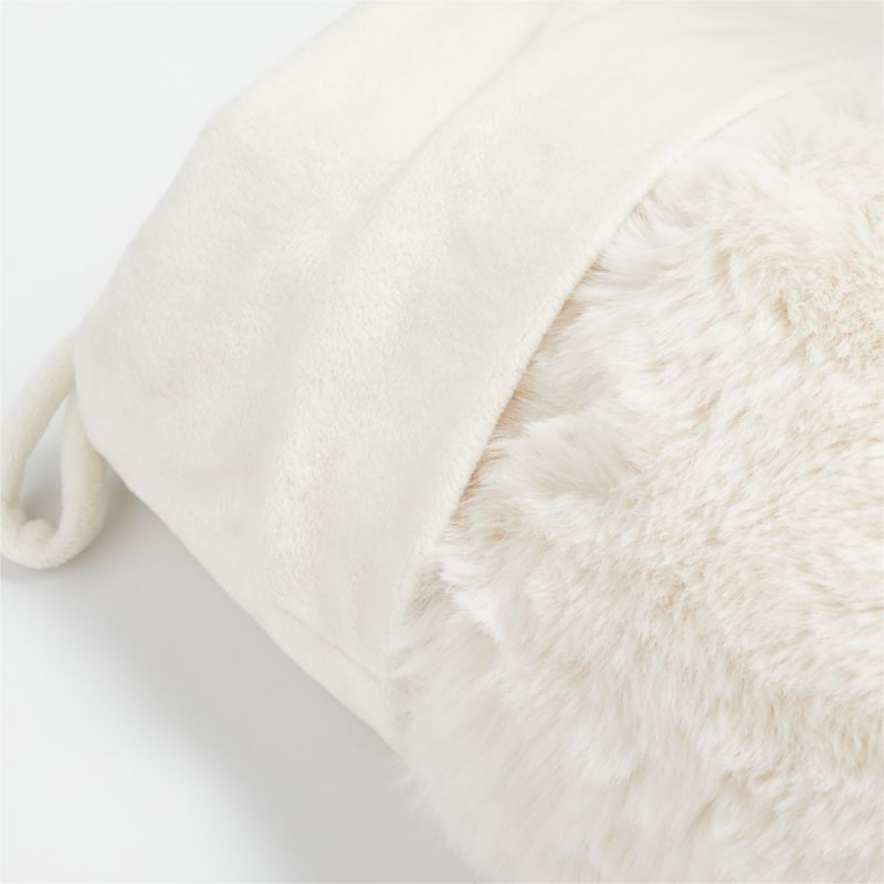 Warm White Faux Fur Christmas Stocking