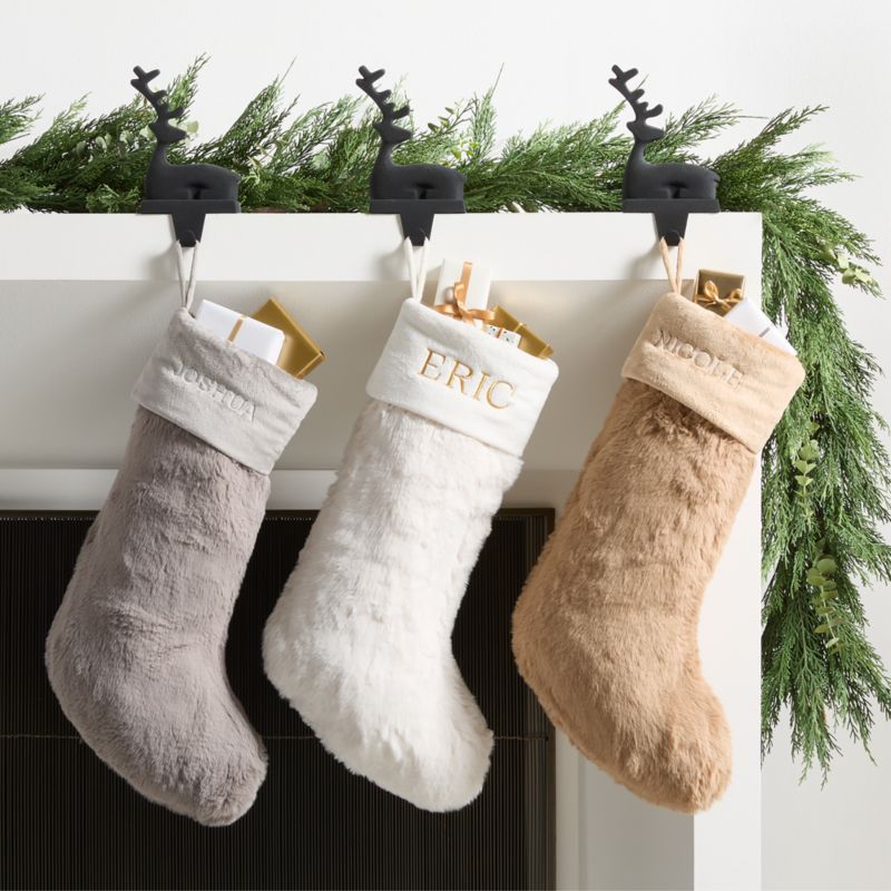 Warm White Faux Fur Christmas Stocking