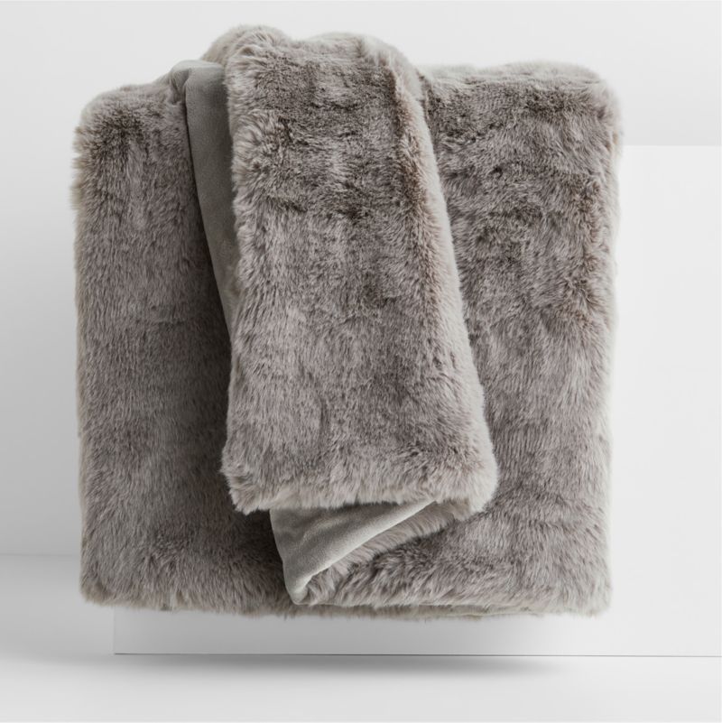 Gainsborough Deluxe Heated Faux Fur Reversible Blanket – Soft Grey, 120cm X 160cm, Electric
