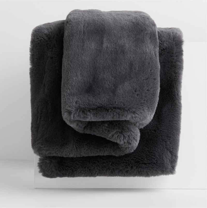 Faux fur throw grey sale