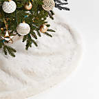 Winter White Faux Fur Christmas Tree Skirt + Reviews | Crate & Barrel
