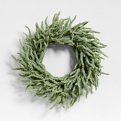 View Faux Green Amaranthus Wreath 30" details