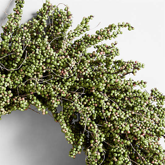 Faux Green Mini Berry Wreath 32"