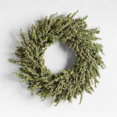 View Faux Green Mini Berry Wreath 32" details
