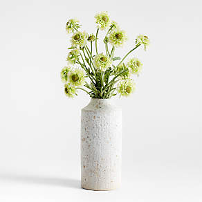 Blanca Small Beige Ribbed Ceramic Vase 8" by Brigette Romanek
