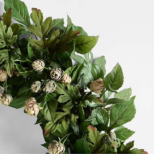 Faux Green Hops Wreath 28"
