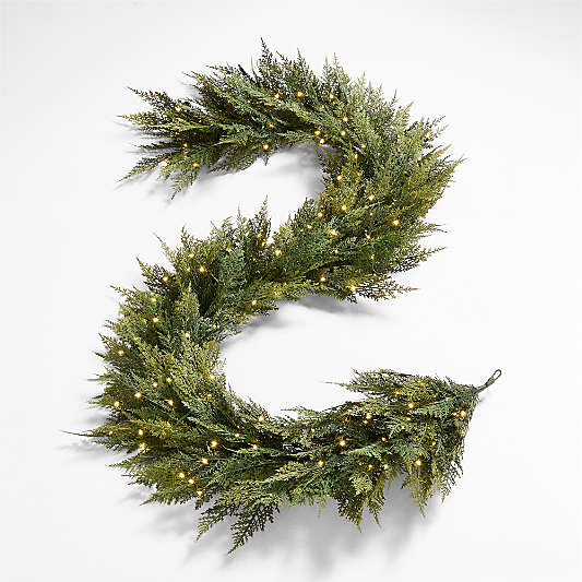 Faux Hemlock Pine Pre-Lit LED Real Touch Christmas Garland 6'