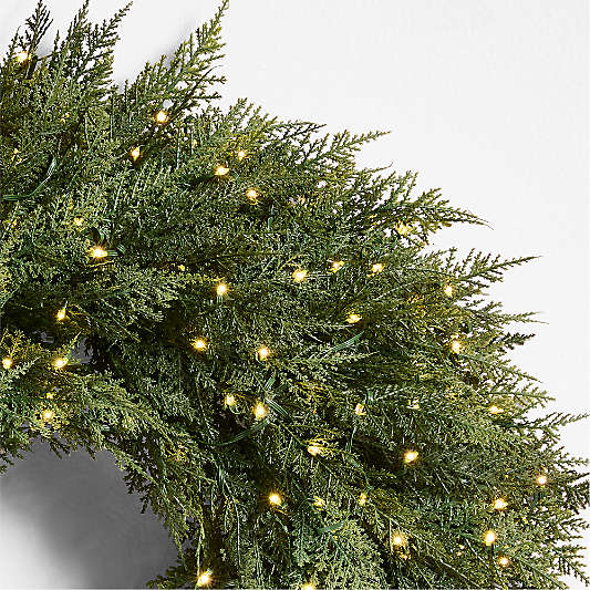 Faux Hemlock Pine Pre-Lit LED Wreath 28"