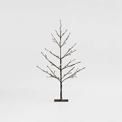 Faux LED Birch Tree Pewter 3'