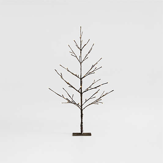 Faux LED Birch Tree Pewter 3'