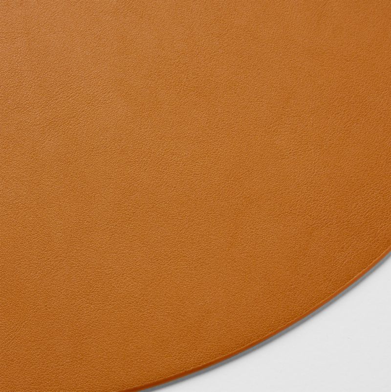 Rizzo Round Reversible Brown Faux Leather Placemat - image 2 of 4