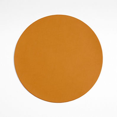 View Rizzo Round Reversible Brown Faux Leather Placemat details