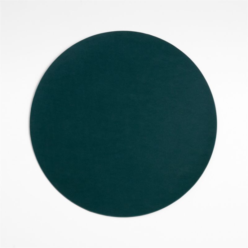 Rizzo Round Reversible Green Faux Leather Placemat - image 0 of 5