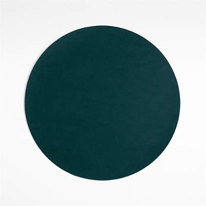 Rizzo Round Reversible Green Faux Leather Placemat