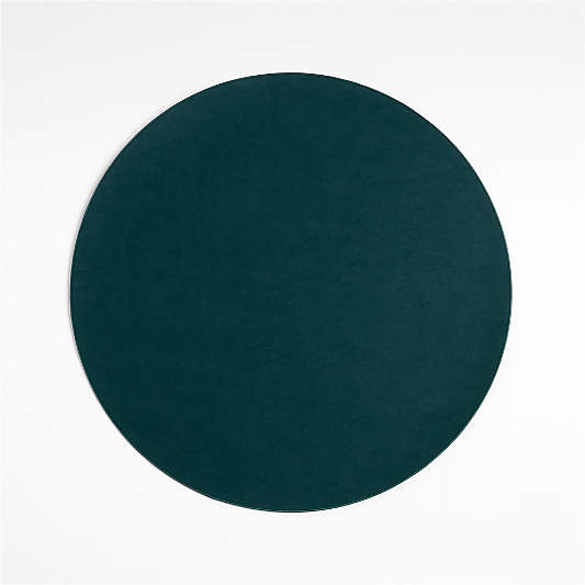 Rizzo Round Reversible Green Faux Leather Placemat