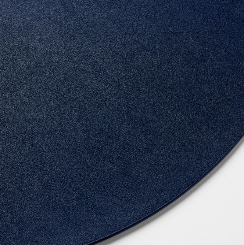 Rizzo Round Reversible Navy and Natural Faux Leather Placemat - image 3 of 4