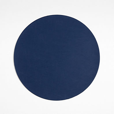 View Rizzo Round Reversible Navy and Natural Faux Leather Placemat details