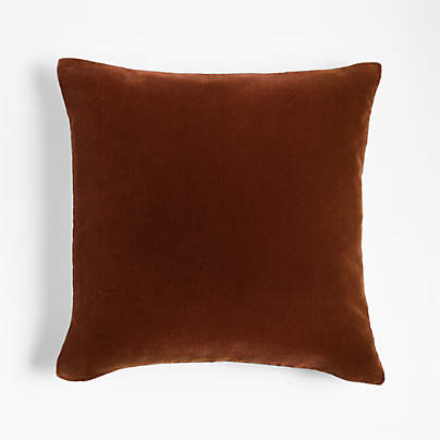 Faux Mohair Recycled 20"x20" Almond Brown Throw Pillow with Down-Alternative Insert