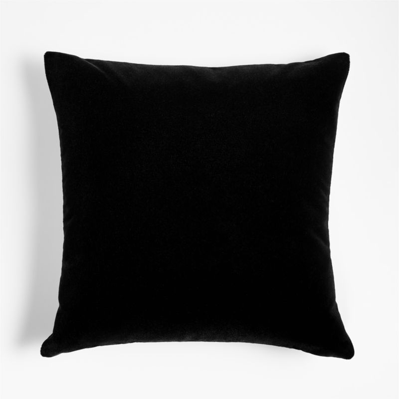 Ink Black 20'' Faux Mohair Pillow Cover
