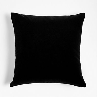 View Ink Black 20'' Faux Mohair Pillow Cover details