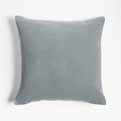 View Mist 20"x20" Faux Mohair Throw Pillow with Down-Alternative Insert details