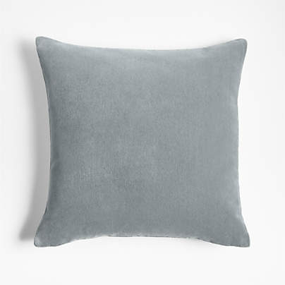 Faux Mohair Recycled 20"x20" Mist Blue Throw Pillow with Down-Alternative Insert