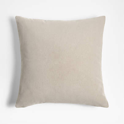 Faux Mohair Recycled 20"x20" Moonbeam White Throw Pillow with Feather Insert