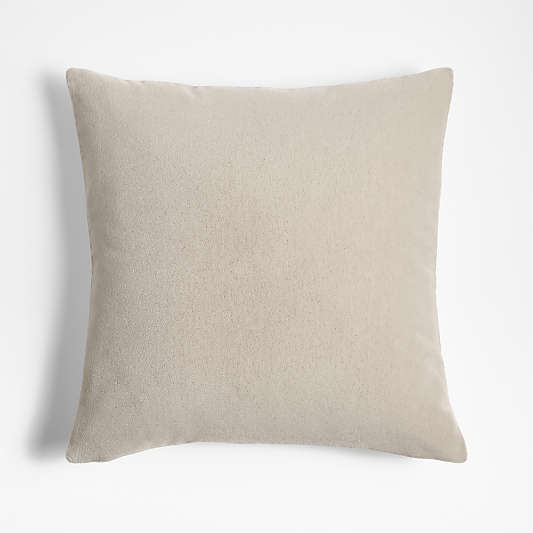 Faux Mohair Recycled 20"x20" Moonbeam White Throw Pillow